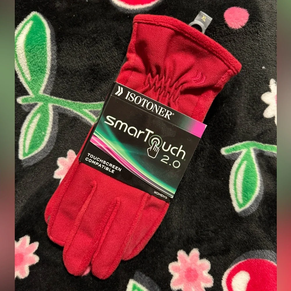 Isotoner Smartouch 2.0 Red Gloves, Size XL
